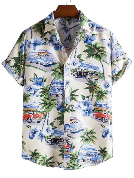 Camicia hawaiana con stampa floreale 3D