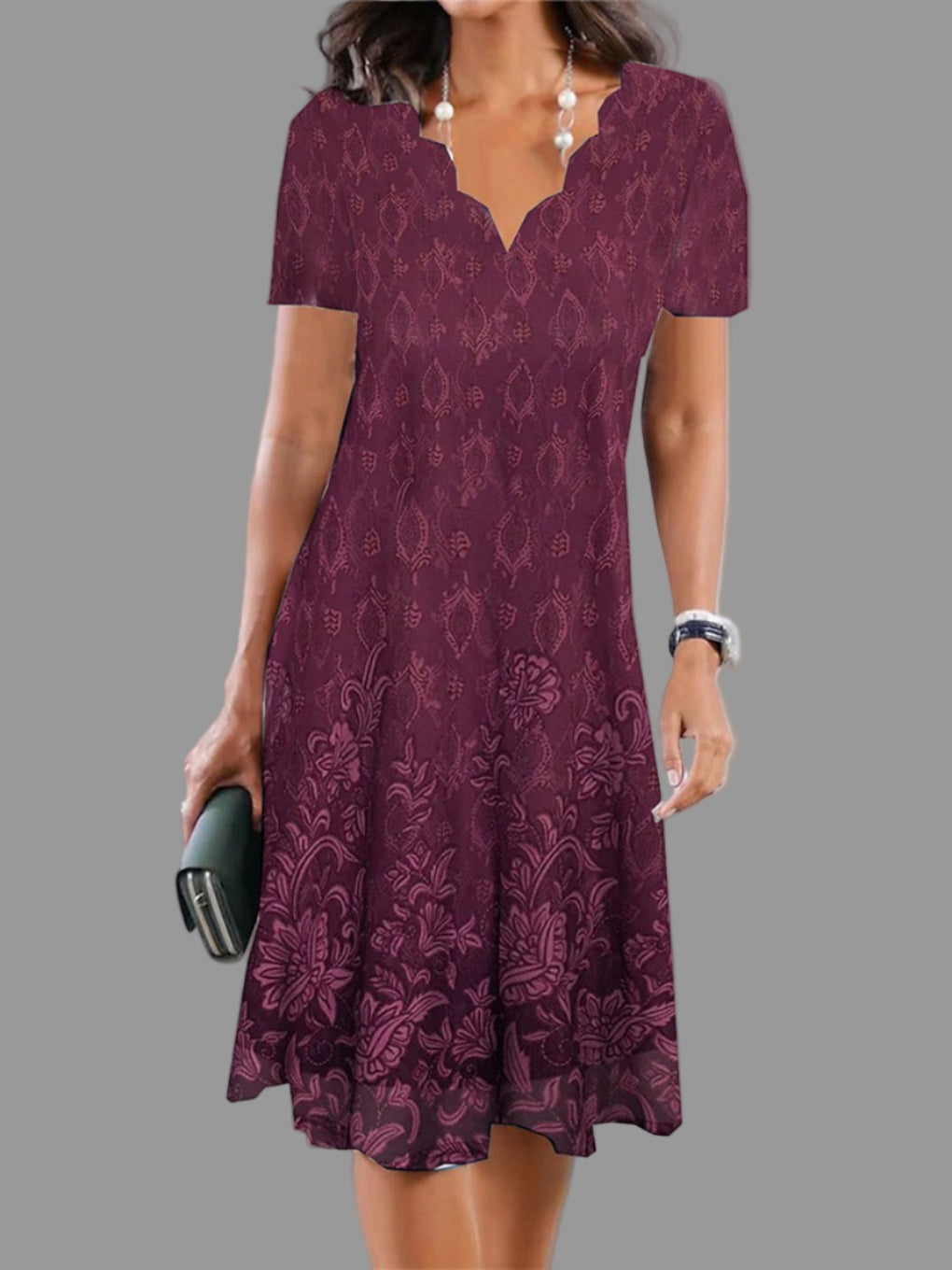 Abito midi floreale da donna