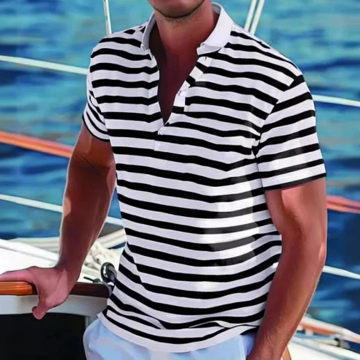 Polo a righe retrò da uomo