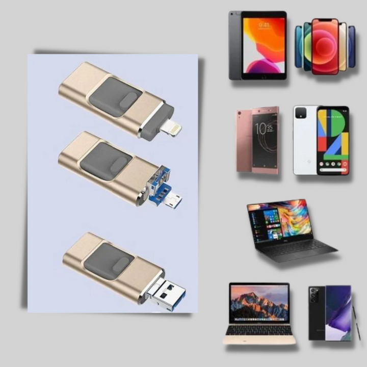 Unità flash USB 4 in 1: soluzione di archiviazione multi-connettore