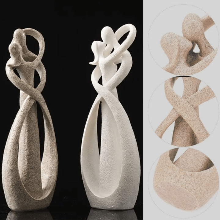 Scultura astratta di amore senza tempo