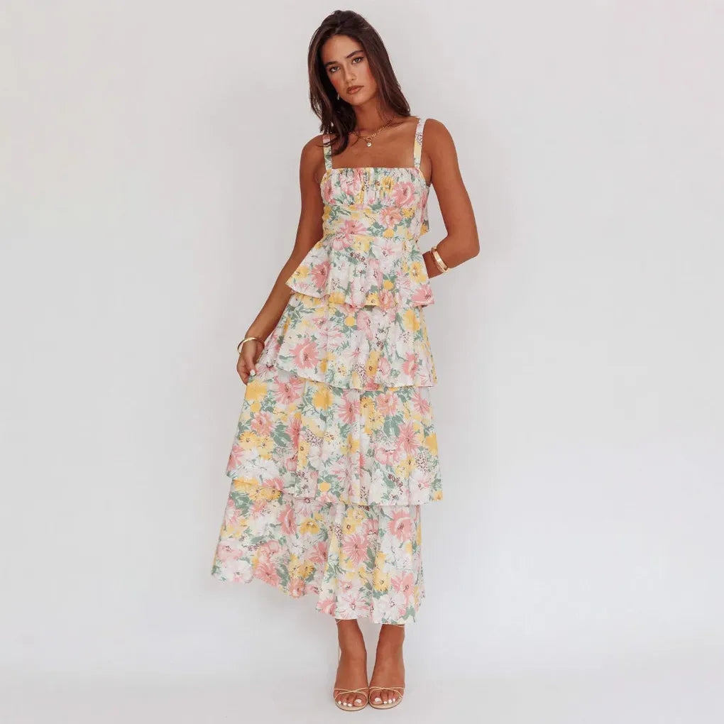 Abito lungo floreale boho