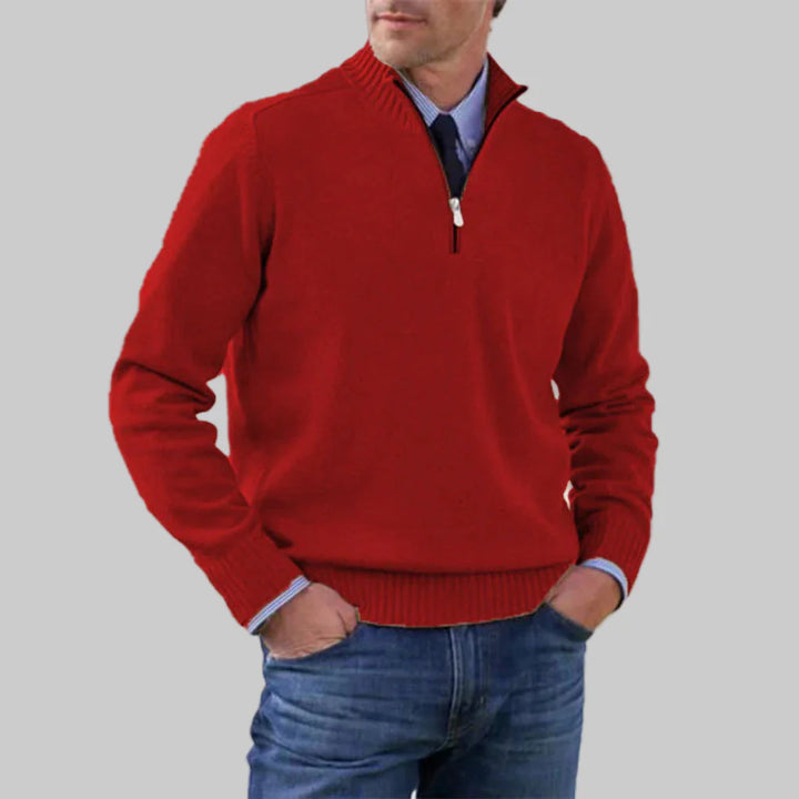 Maglione da uomo con mezza zip