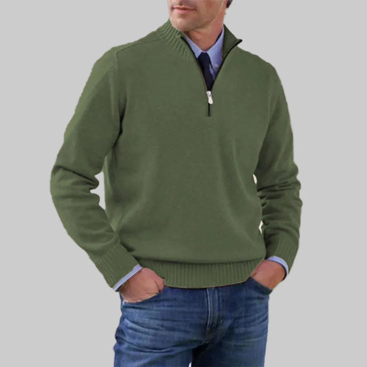 Maglione da uomo con mezza zip