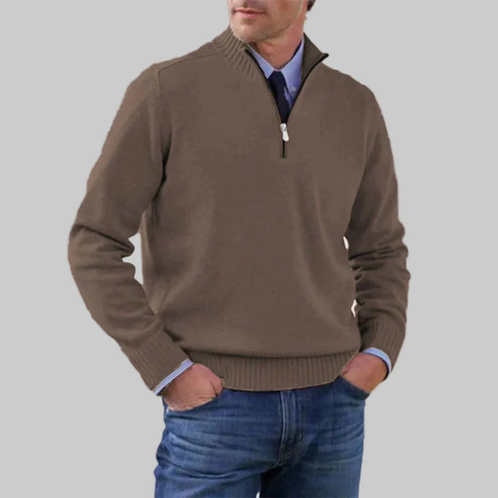 Maglione da uomo con mezza zip