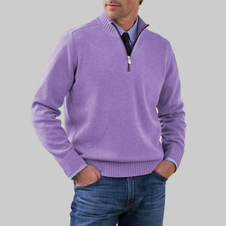 Maglione da uomo con mezza zip