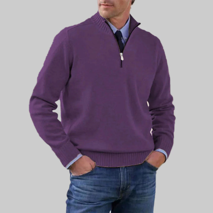 Maglione da uomo con mezza zip
