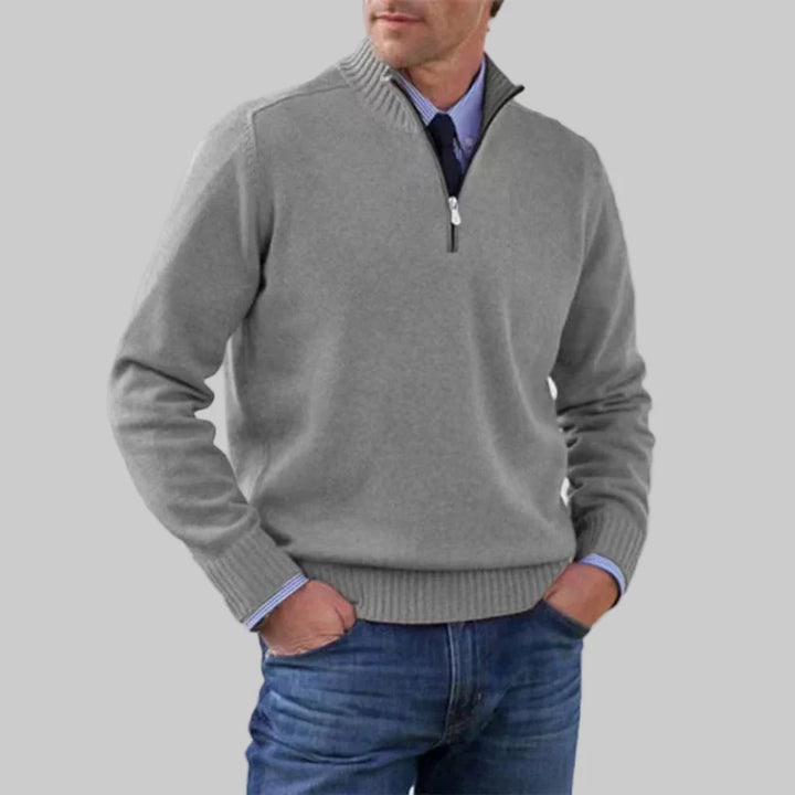 Maglione da uomo con mezza zip