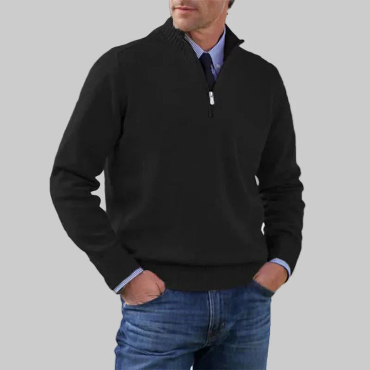 Maglione da uomo con mezza zip