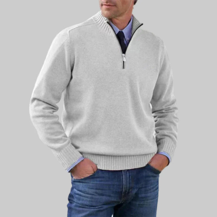 Maglione da uomo con mezza zip
