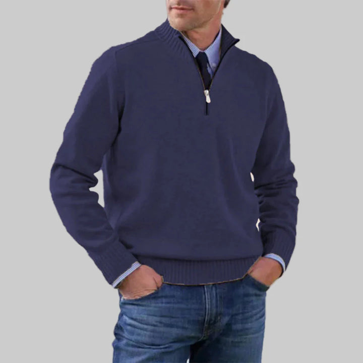 Maglione da uomo con mezza zip