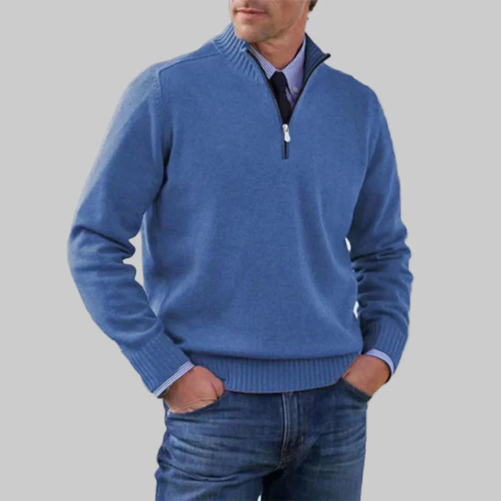 Maglione da uomo con mezza zip
