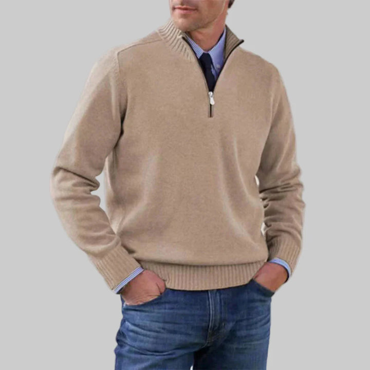 Maglione da uomo con mezza zip