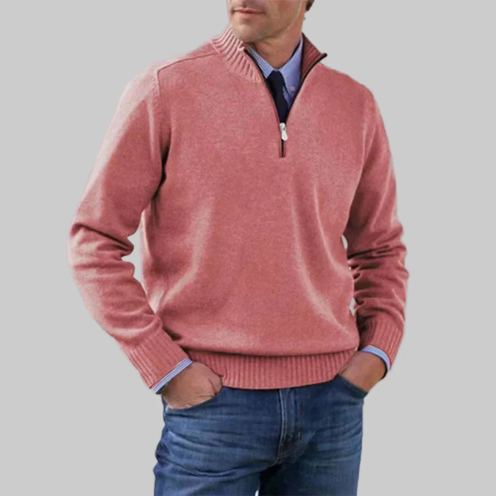 Maglione da uomo con mezza zip