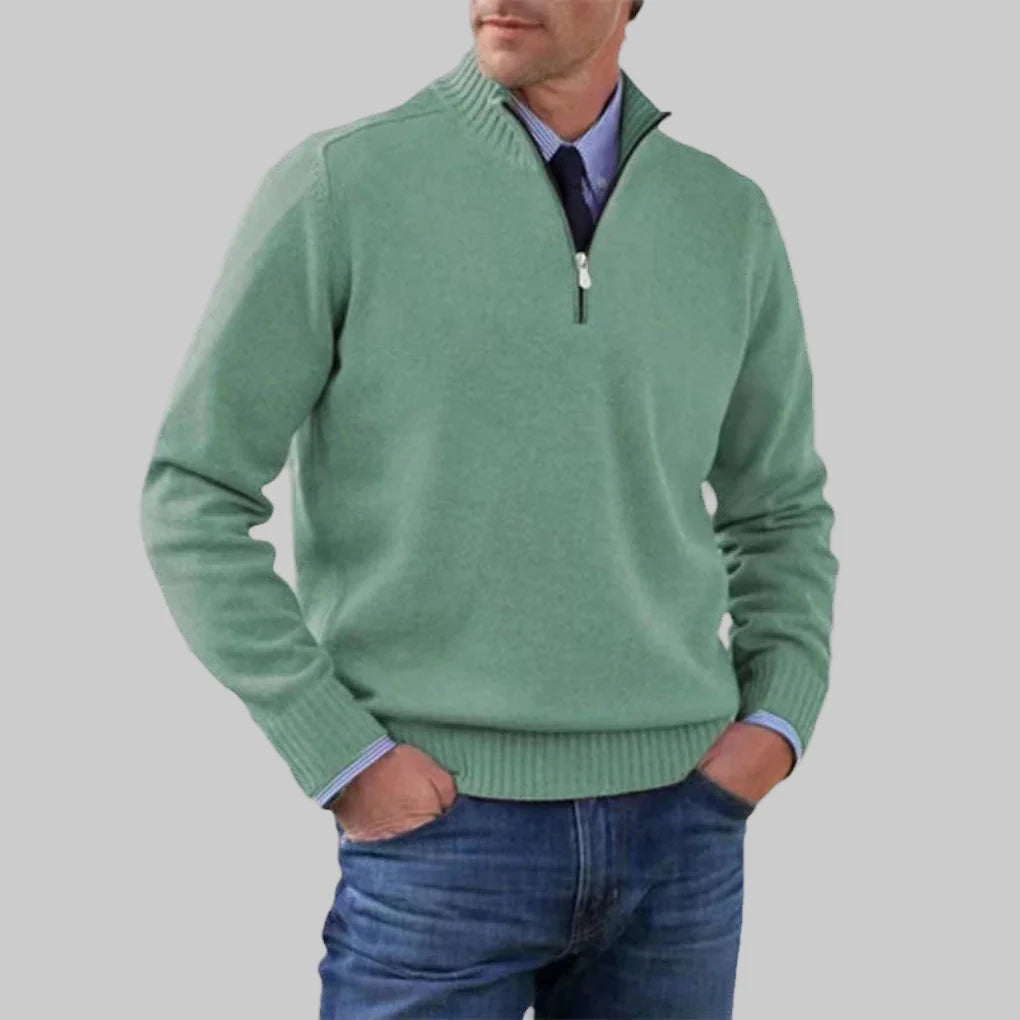 Maglione da uomo con mezza zip