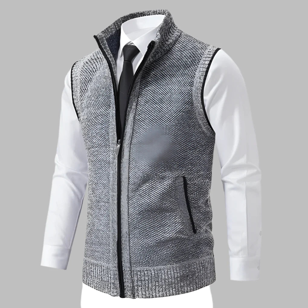 Gilet in maglia con cerniera completa da uomo