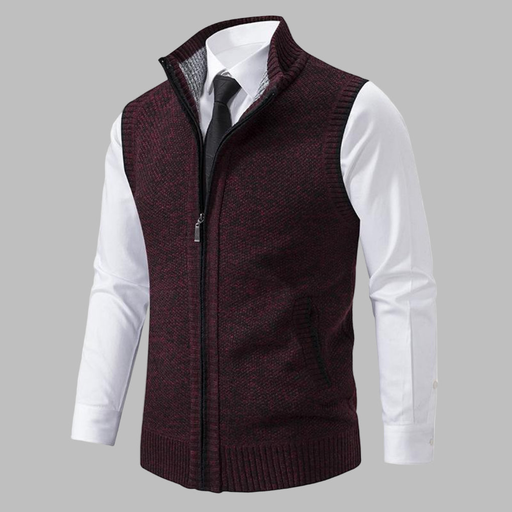 Gilet classico in maglia con cerniera da uomo