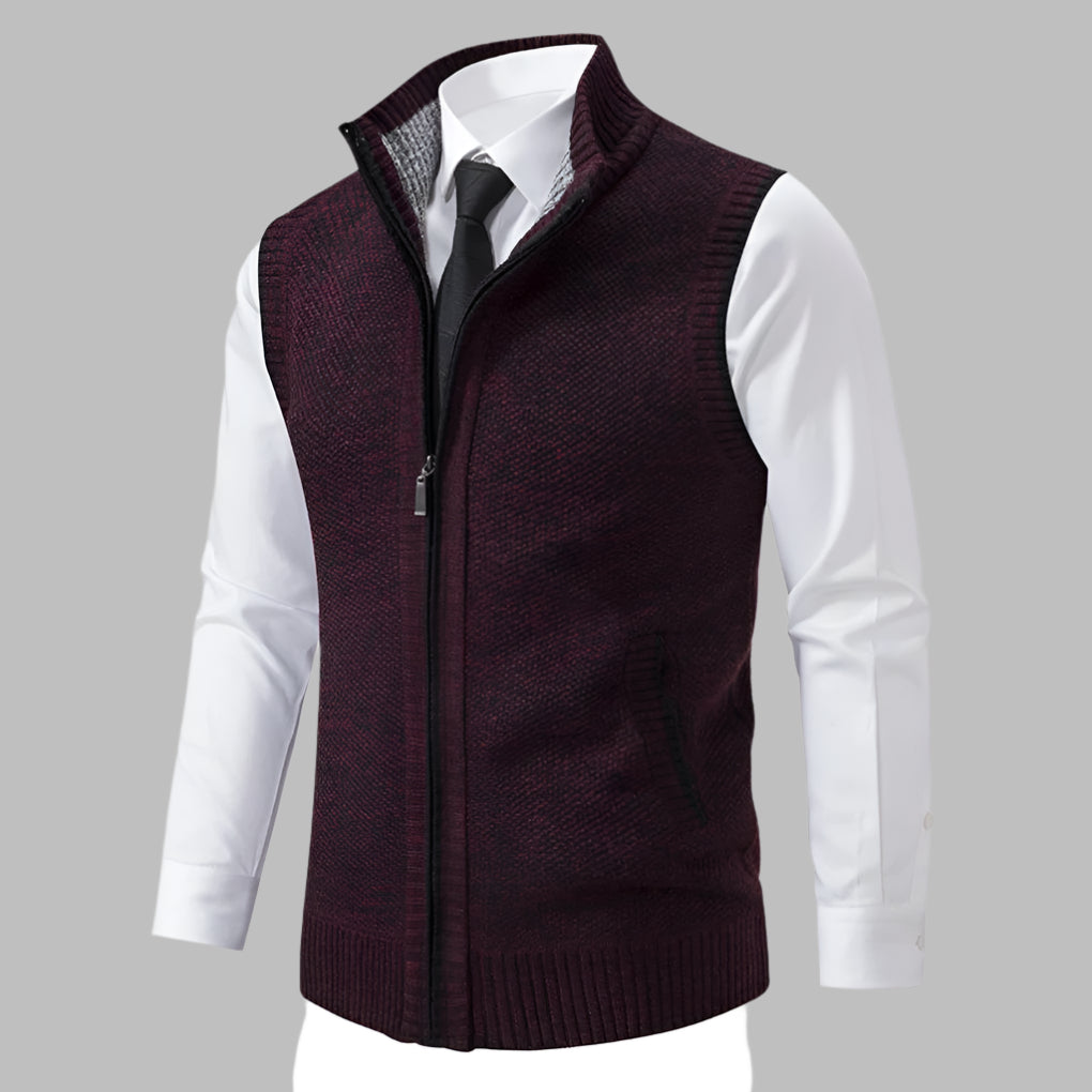 Gilet in maglia con cerniera completa da uomo