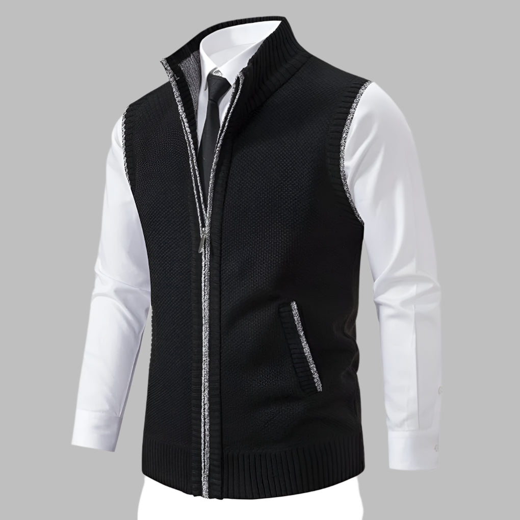 Gilet in maglia con cerniera completa da uomo