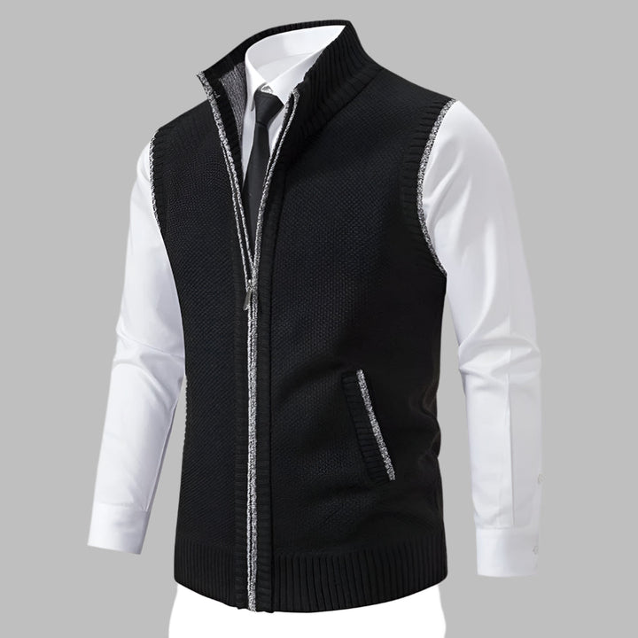 Gilet in maglia con cerniera completa da uomo