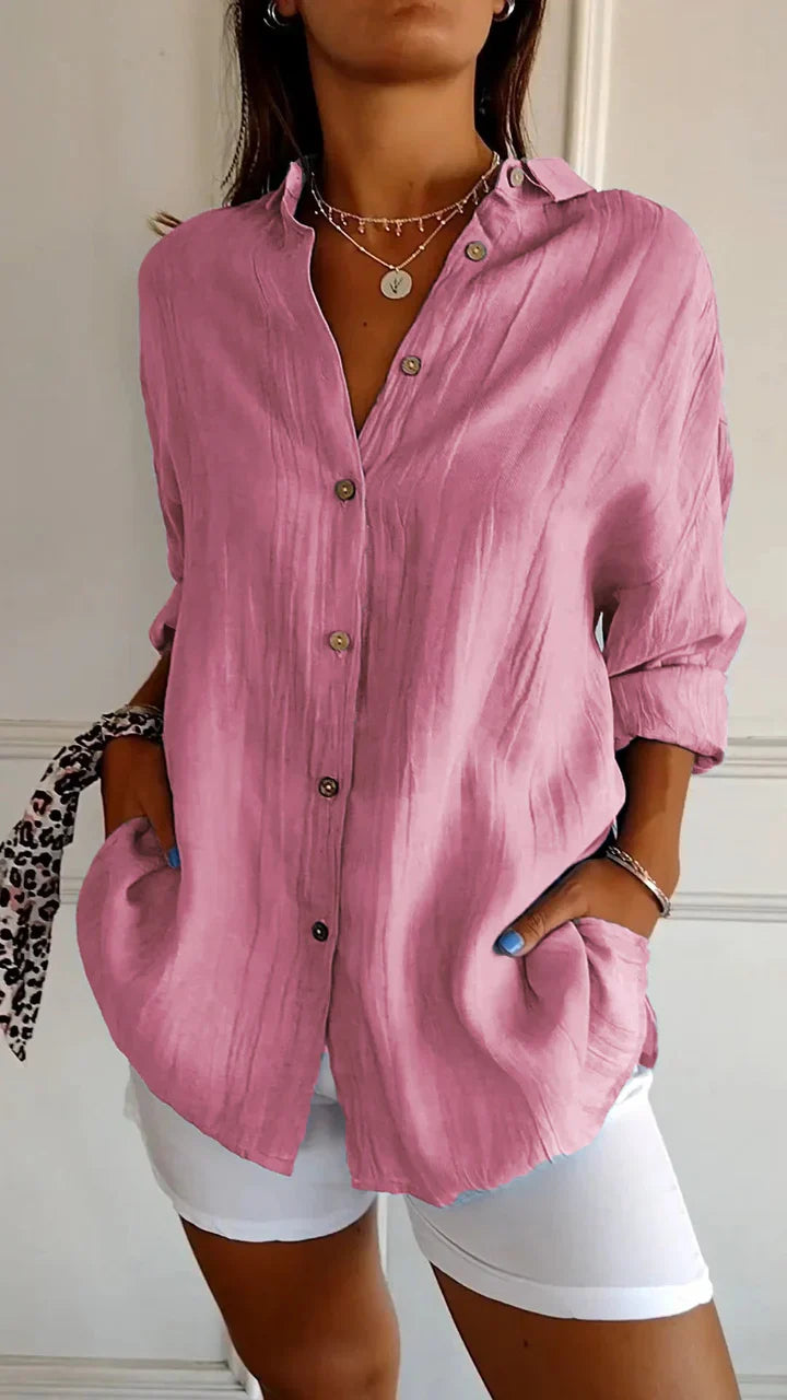 Camicia casual con bottoni per donna