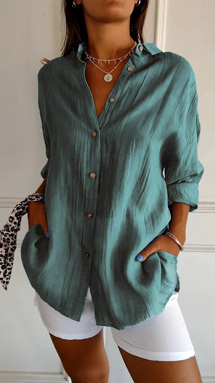 Camicia casual con bottoni per donna