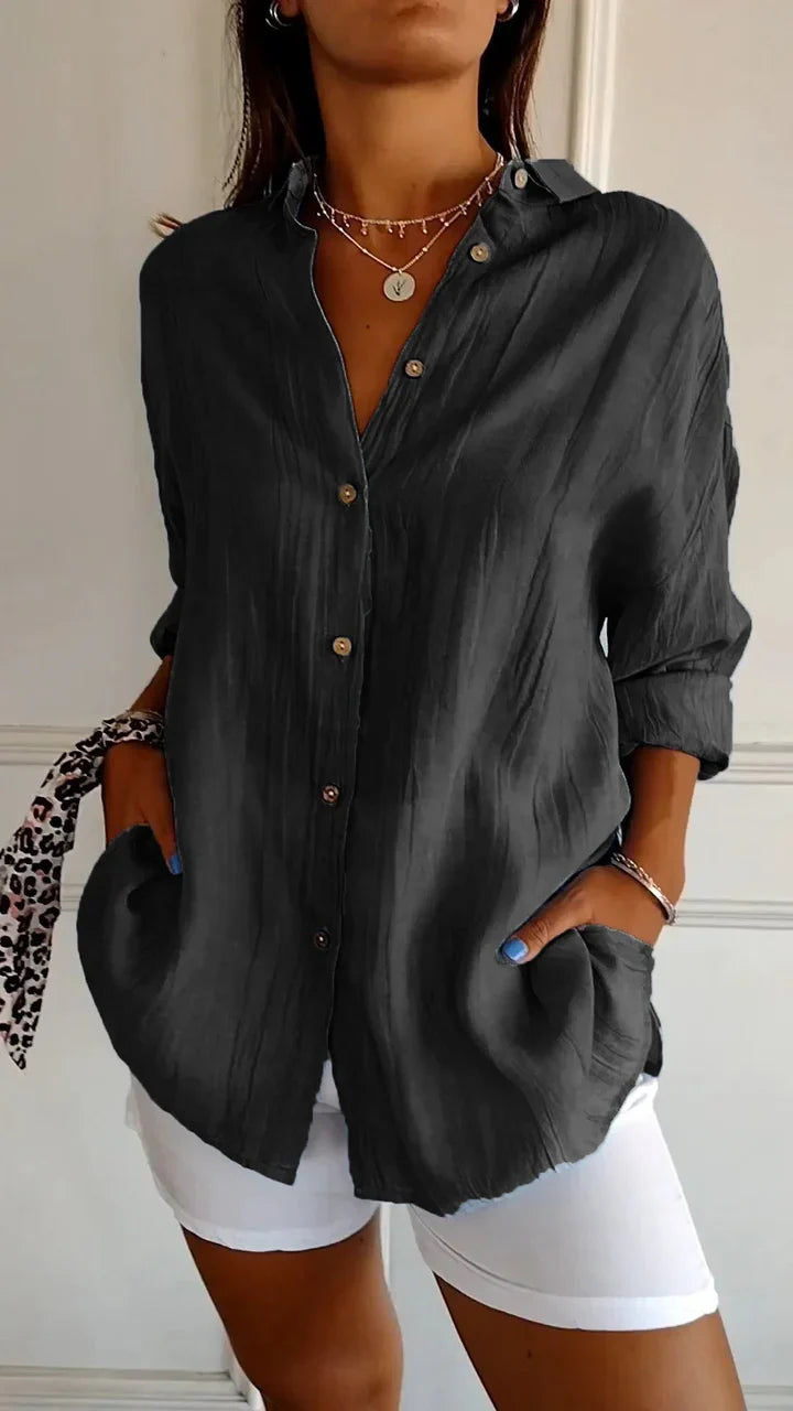 Camicia casual con bottoni per donna
