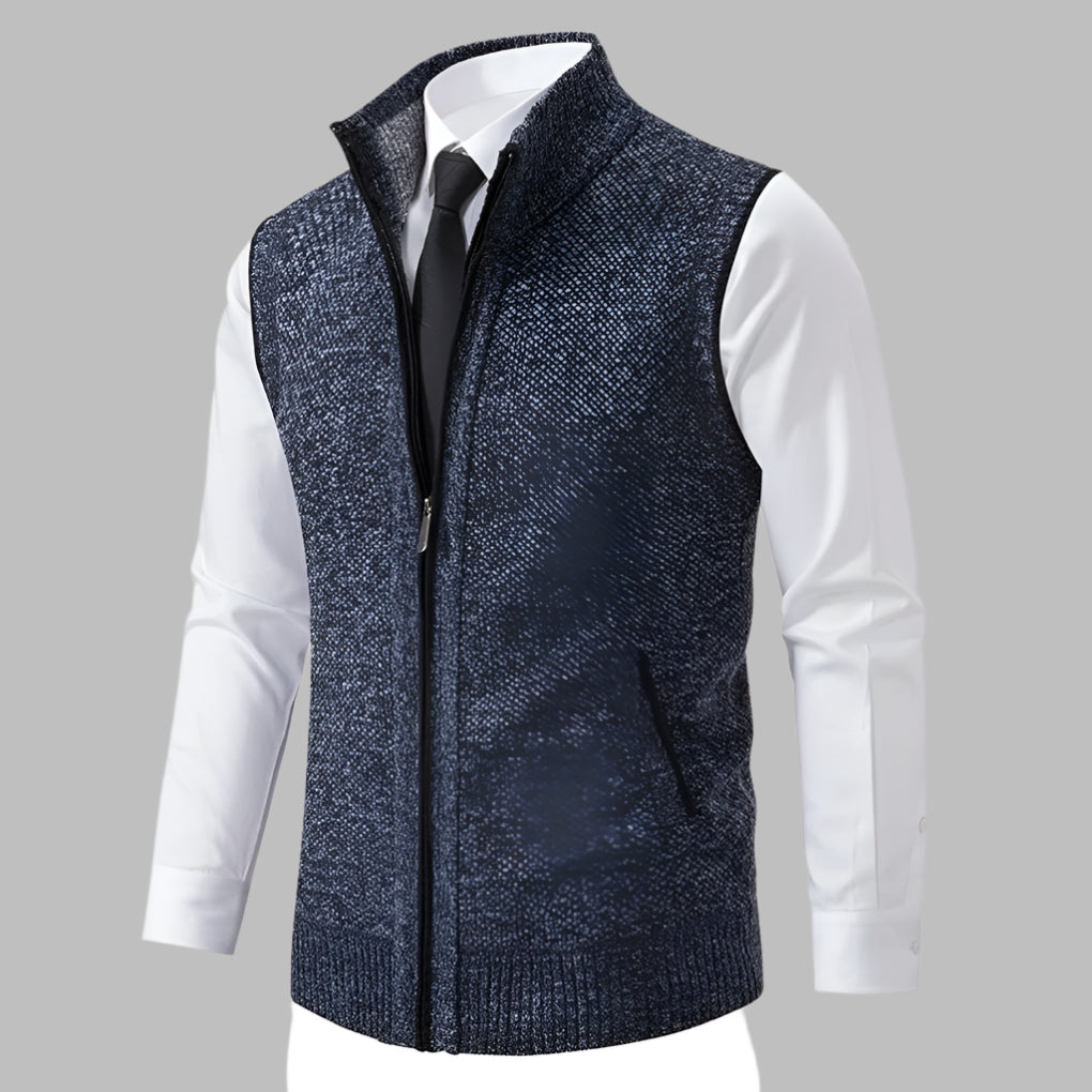 Gilet in maglia con cerniera completa da uomo