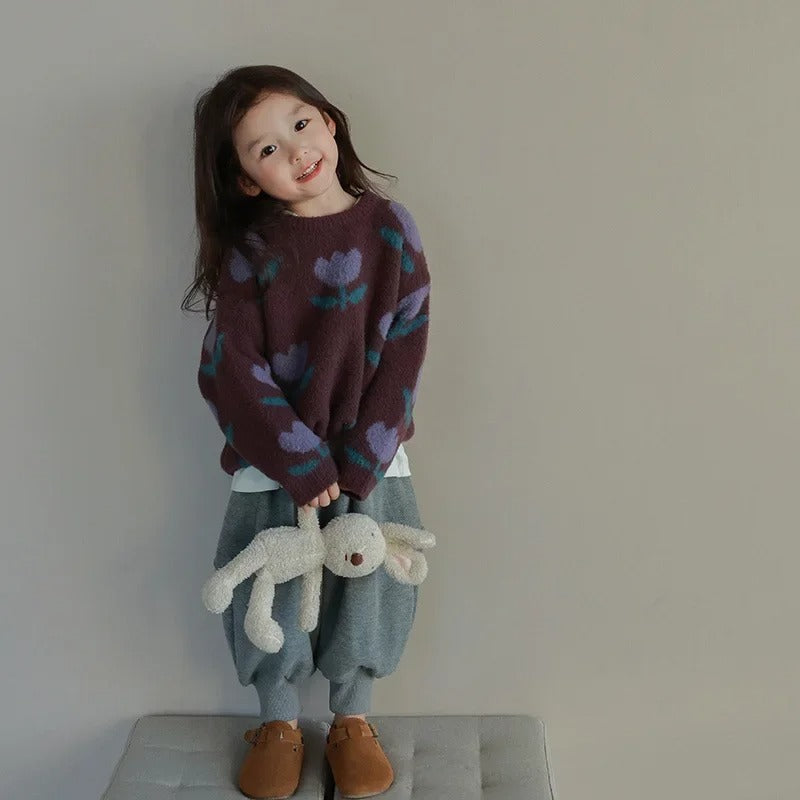 Maglione con fiori per bambini