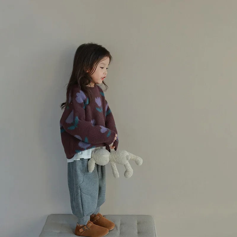 Maglione con fiori per bambini