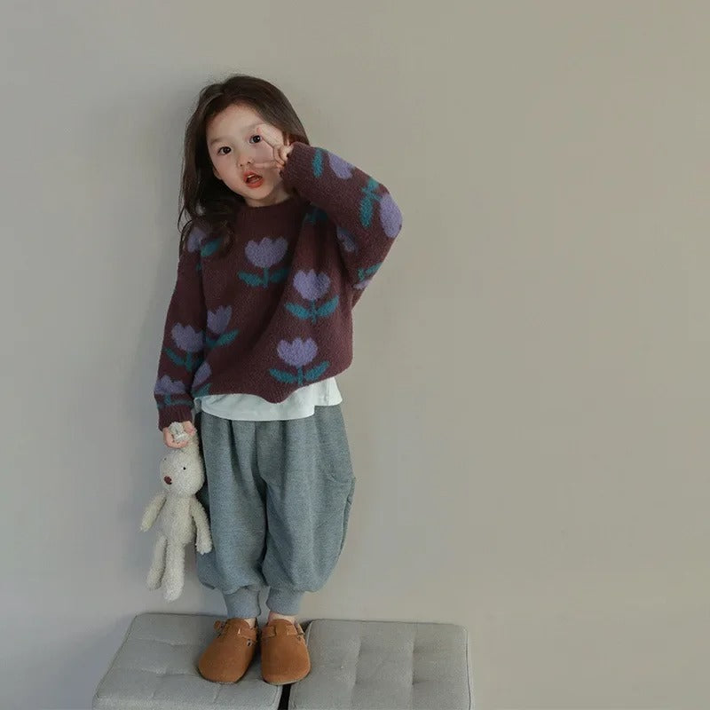 Maglione con fiori per bambini