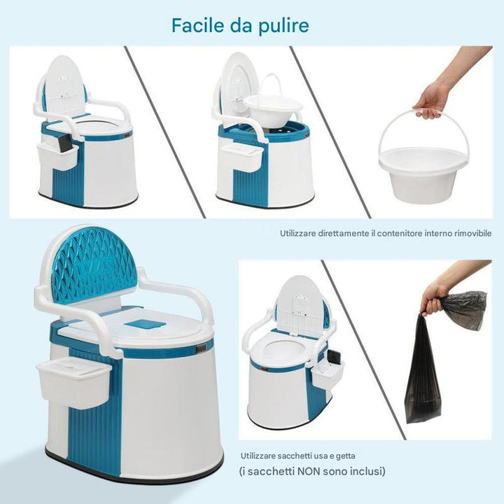 Toilette portatile per adulti e anziani