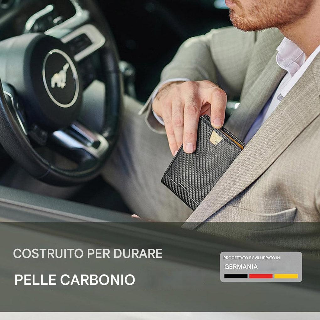 Portafoglio slim RFID con clip per banconote