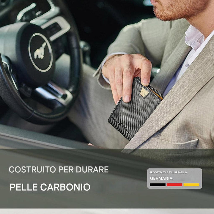 Portafoglio slim RFID con clip per banconote