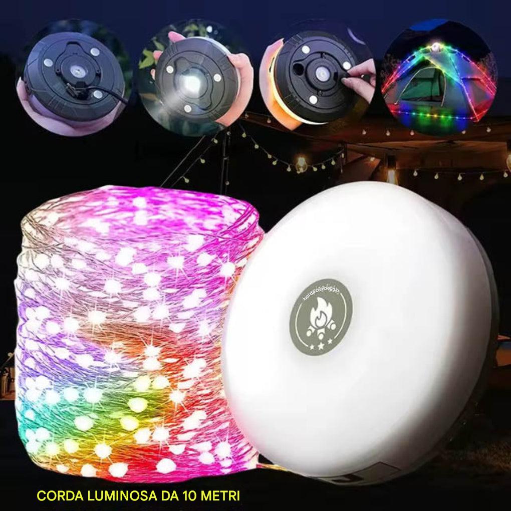 Luce da campeggio portatile 4 in 1: illuminazione versatile ovunque