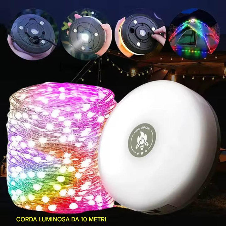 Luce da campeggio portatile 4 in 1: illuminazione versatile ovunque