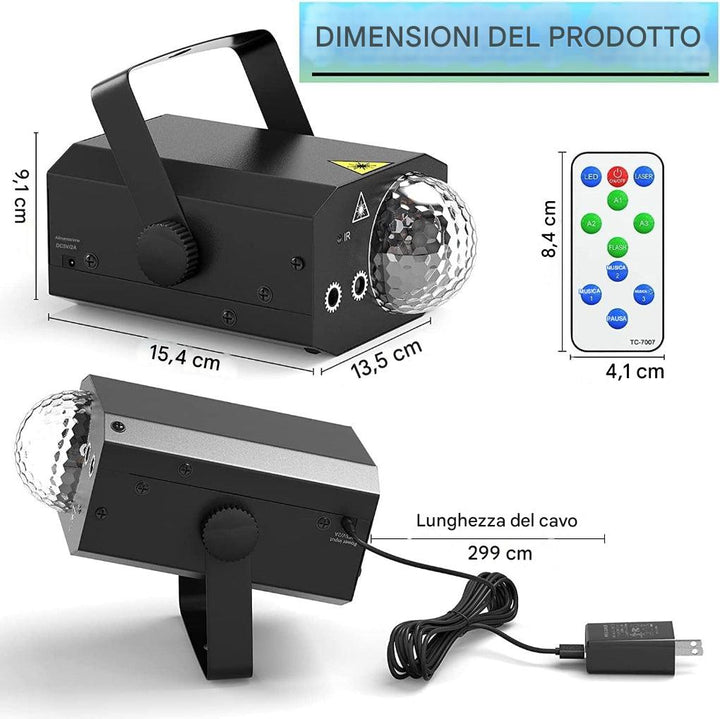 Luce laser da discoteca 2-in-1