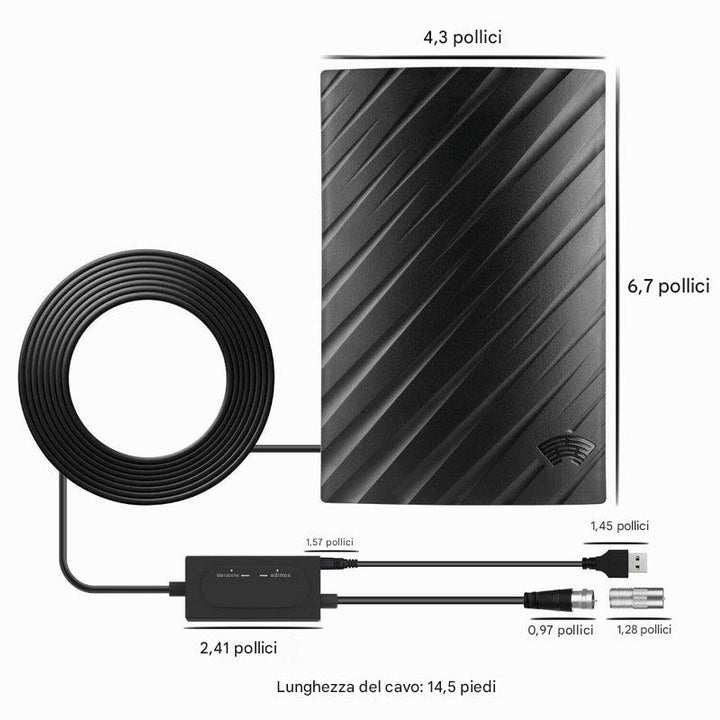 Antenna digitale HDTV 4K per interni a lungo raggio
