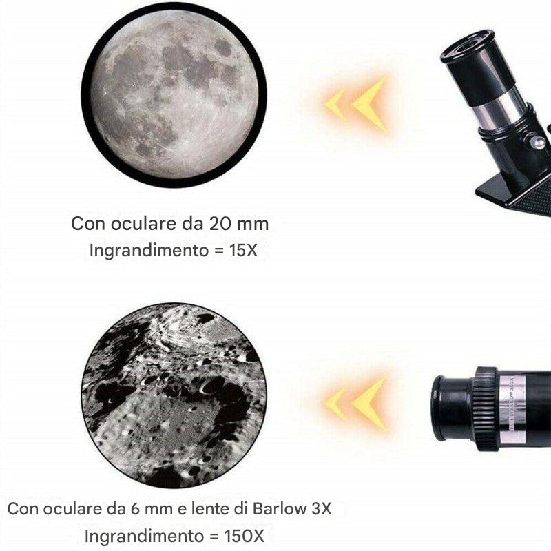 Telescopio professionale da 300/70 mm con treppiede e supporto per telefono