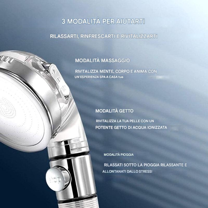 Soffione doccia con filtro ad alta pressione: getto efficiente con filtraggio integrato