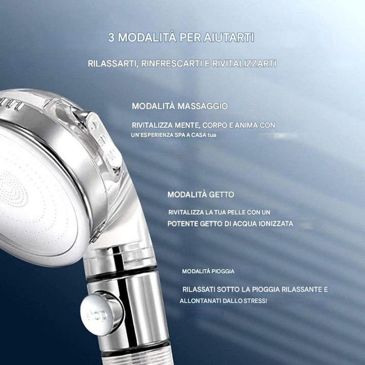 Soffione doccia con filtro ad alta pressione: getto efficiente con filtraggio integrato