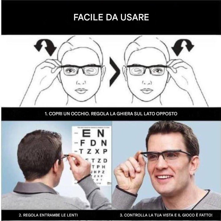 Occhiali da vista regolabili per una visione perfetta