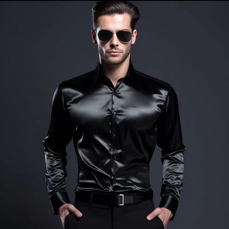 Camicia da uomo lucida in stile business