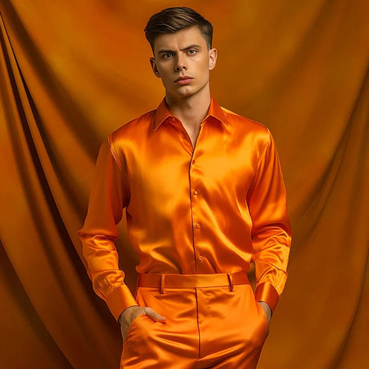 Camicia da uomo lucida in stile business