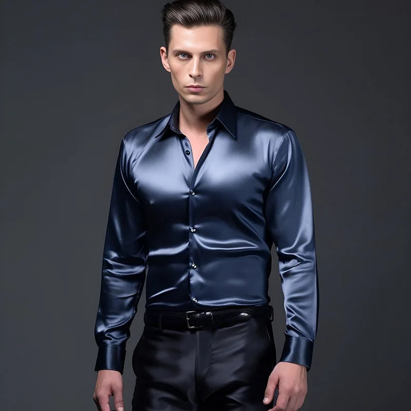Camicia da uomo lucida in stile business