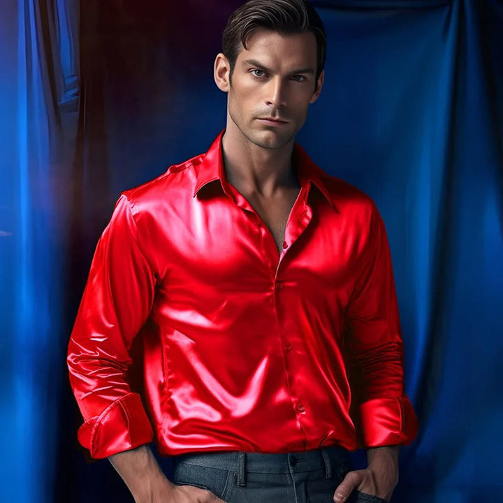 Camicia da uomo lucida in stile business