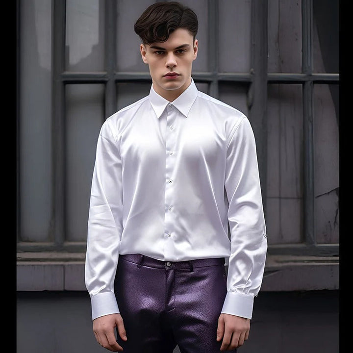 Camicia da uomo lucida in stile business