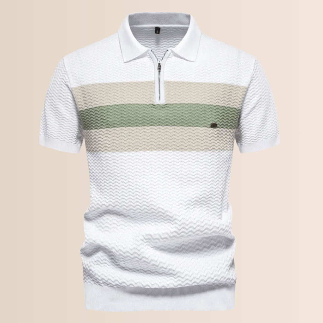 Polo da uomo con motivo a maglia a righe