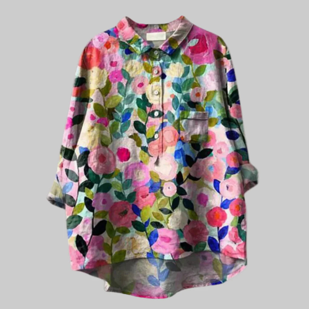 Blusa con stampa floreale da donna