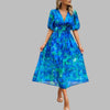 Abito midi casual con scollo a V da donna